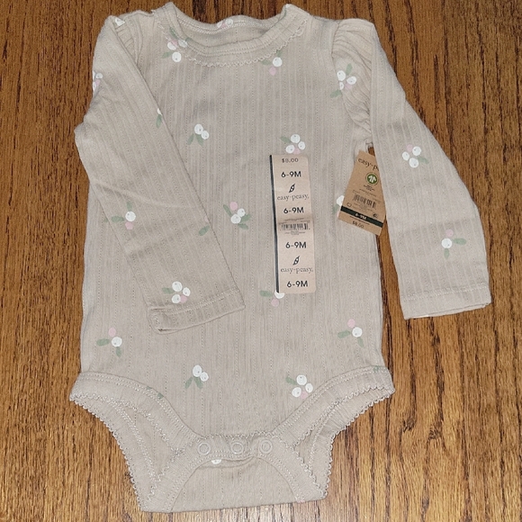 Floral Long Sleeve Bodysuit - Cream - Picture 1 of 5